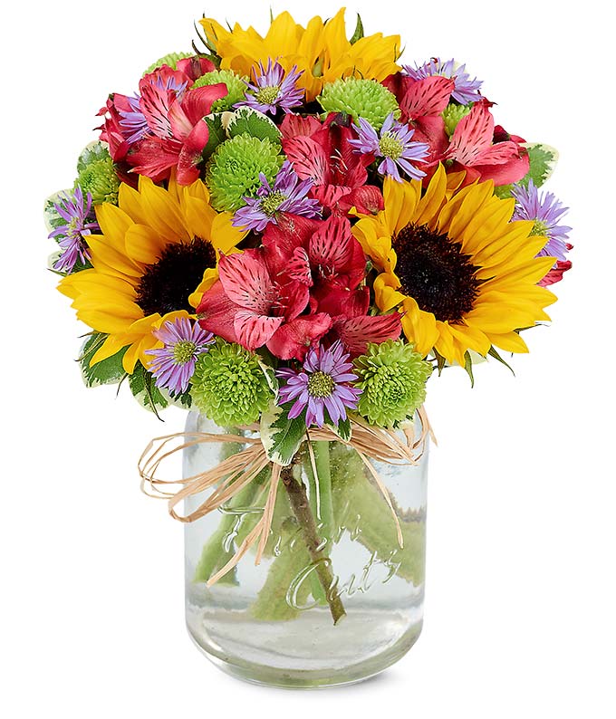 Flower Fields Mason Jar